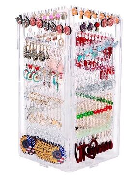Amazon Clear Acrylic Jewelry Earring Tower with Multicolor Earrings